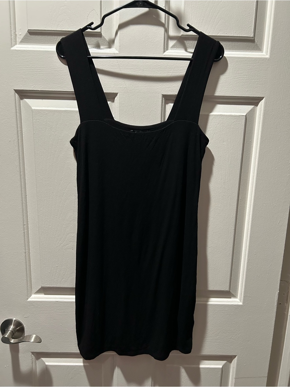 Michael Lauren Tony Mini Tank Dress with Wide Straps in Black